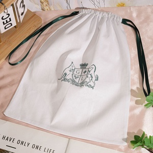 Eco-Friendly Large <b>White</b> Cotton Shoe Underwear Storage Packaging Drawstring Pouch Custom Logo Muslin Cotton Dust <b>Bag</b> for <b>Bags</b> - Product Image 4