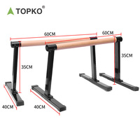 Barres parallèles en bois TOPKO, supports pour dips, poignées de pompes en bois de hêtre, robustes, pour la calisthénie, la gym à domicile et l'entraînement des triceps