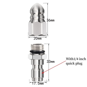 Áp lực máy giặt cống vòi phun jetter với thép không gỉ, áp lực cống vòi phun vòi phun, <span class=keywords><strong>1</strong></span>/<span class=keywords><strong>4</strong></span> ''nhanh chóng kết nối - Product Image 4