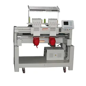 High Speed Commercial 15 12 9 Colors Computer Embroidery Machine 2 Heads With Sequin