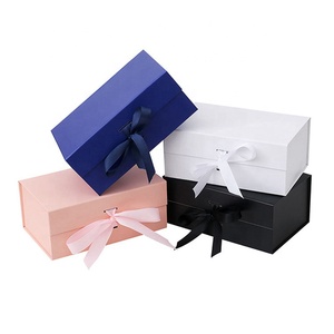 Wholesale <strong>Large</strong>/big Paper Boxes <strong>Gift</strong> Box Black Magnetic Box with Ribbon <strong>Bow</strong> - Product Image 2