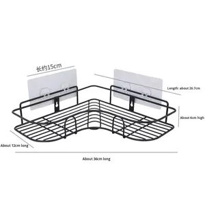 Kitchen Bathroom <strong>Storage</strong> <strong>Rack</strong> No-Drill <strong>Wall</strong>-Mounted Triangle <strong>Rack</strong> Single Tier Makeup Organizer Bathroom Accessories - Product Image 6