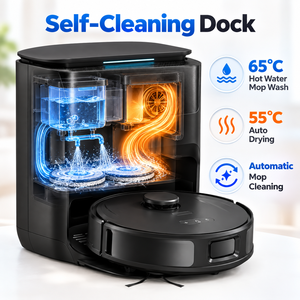 Robot Vacuum Cleaner <b>Mop</b> 20000Pa Power Suction 3-in-1 Sweeping Mopping Wet/<b>Dry</b> HEPA Smart Base Station Cleaning Robot for Hotel - Product Image 3