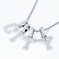 Collier Lettres A-Z Étincelantes Style Hip Hop en Argent 925 avec Moissanite VVS D Certifiée GRA – Bijoux Fantaisie