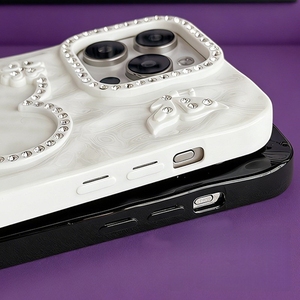 Luxury Diamond Wave 3D Love Mobile Phone <b>case</b> for <b>IPhone</b> 17 16 15 14 Pro Max Glitter 3D Butterfly Soft TPU <b>Shockproof</b> Cover Back - Product Image 3