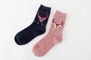 Calcetines de invierno de punto para mujer al por mayor, con diseño de reno navideño, gruesos, térmicos, de mezcla de <span class=keywords><strong>lana</strong></span> y cachemira, para botas de cabaña - Product Image 6