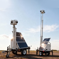 Panel Surya 300W Trailer CCTV Surya Kecil Mobile untuk Pemantauan Keamanan Tempat Parkir