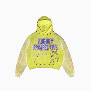 Sudadera con capucha y cremallera personalizada de 500 g/m², de peso pesado, con efecto desgastado por el sol y lavado ácido, oversize, corta y desgastada para hombre, con serigrafía y remaches, para invierno - Product Image 2