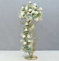 Support à fleurs en métal doré, Centres de table en métal doré, Socle en métal, Support pour fleurs, Décoration de mariage, Centres de table