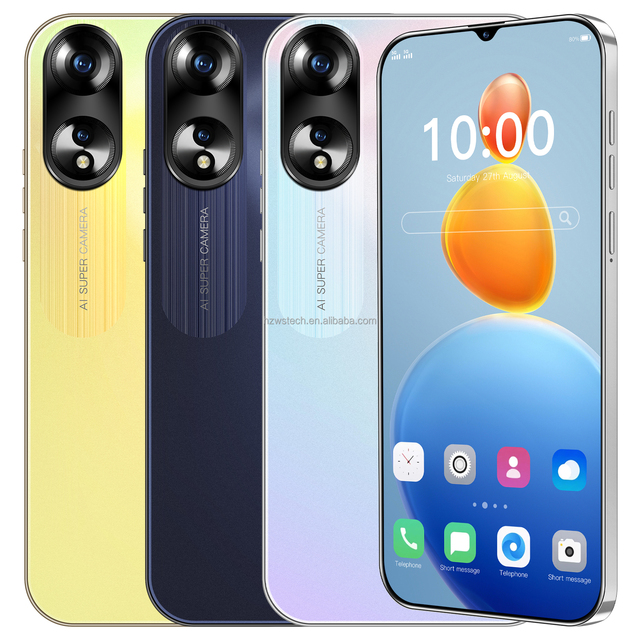 New Design A56 16GB+1TB Octa Core 6.8" HD Screen Android 15 Smartphone 6000-6999mAh Battery Cheap Mobile Phones