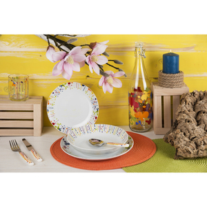 Set di Stoviglie Excelsa 18 Pezzi, Porcellana Rotonda Multicolore Dipinta a Mano, Moderno, Lavabile in Lavastoviglie, per Feste - Product Image 4