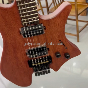 Guitarra Eléctrica Headless para Viaje con Mástil de Arce Carbonizado, Cuerpo de Caoba y Doble Puente Tremolo - Venta Directa de Fábrica - Product Image 3