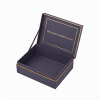 Boîte en papier noir de luxe, logo personnalisé, boîte rigide pliable en carton, fermeture magnétique, boîte cadeau, doublure en satin de soie, ruban, boîtes d'emballage