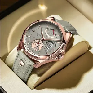New Fashion Design Men Wrist Sport Quartz Watches Waterproof Date Leather Clock Luxury Watch for Men Relojes Hombre Glass Alloy