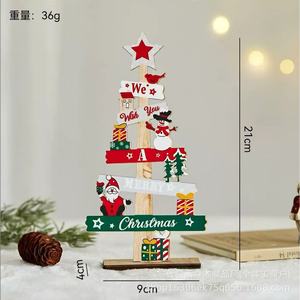 Wooden <b>Christmas</b> <b>Tree</b> Desktop Ornament <b>Mini</b> Decorative Figurine For Holiday Display - Product Image 4