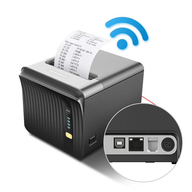 MHT-P80M High Speed 80mm Desktop Blue Tooth Wifi Receipt Thermal Printer 80mm Imprimante Thermique With Paper Cutter