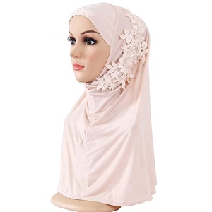 Hiyab musulmán para niños y niñas, pañuelo islámico para la cabeza, bufanda de flores, una pieza, cubierta completa de Ramadán y Oriente Medio - Product Image 5