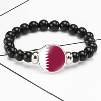 Liban Pays Drapeau National Bouton Pression Bande Élastique Perles Pays Drapeau Jour de l'Indépendance Bijoux Bracelet Perlé
