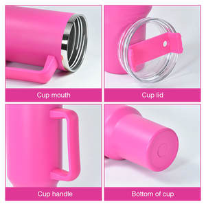 USA Warehouse Hot Sales 40oz Stainless Steel Vacuum <b>Insulated</b> Tumbler Leopard Print Car <b>Cup</b> with Handle Lid Leak-Proof BPA Free - Product Image 3