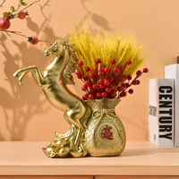 Statue d'animal en polyrésine peinte à la main, or, décoration d'intérieur tendance, pot de fleurs, cadeau pour salon, bureau