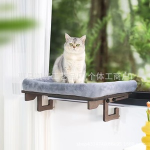เปลแมวไม้แขวนระเบียง/ขอบหน้าต่าง ปรับระดับได้ สำหรับอาบแดด วางข้างเตียง - Product Image 3