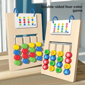 Alfabeto <span class=keywords><strong>de</strong></span> madera <span class=keywords><strong>de</strong></span> cinco colores <span class=keywords><strong>de</strong></span> doble cara para niños, juego educativo para caminar, rompecabezas deslizante, juguetes Montessori para niños - Product Image 3