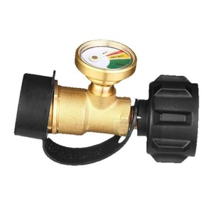 Régulateur de gaz en laiton pour propane avec manomètre pour adaptateur de bouteille de camping - Product Image 1