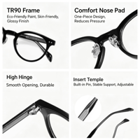 Monture de lunettes optiques anti-lumière bleue Geek Chic en TR90 de qualité supérieure avec fil de renforcement, pour verres de prescription