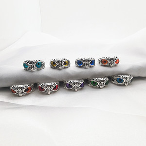 Charming Fashion Design Owl <strong>Rings</strong> Multicolor Eyes Silvery for Men Women Punk Gothic Open Adjustable <strong>Rings</strong> Jewelry Gift <strong>Resizable</strong> - Product Image 2