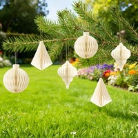 Umiss – Nouveaux ensembles d'ornements de Noël écologiques : lanternes et boules en papier pour sapin, avec aimants, pour la maison