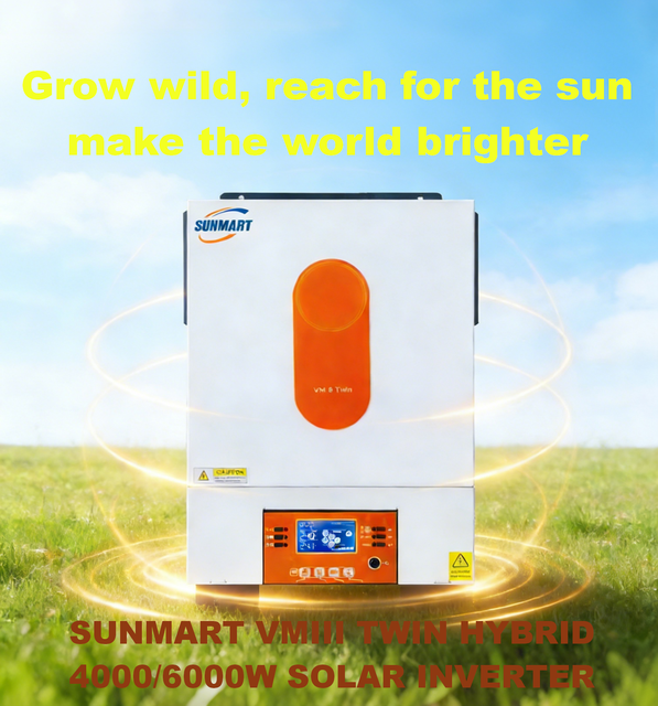 GREEN ENERGY 4000/6000W VMIII TWIN On-Off-Grid Hybrid Solar Inverter 230VAC MPPT,BMS+Built in Wifi+Dual Output