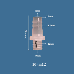 Conector de tubo de plástico roscado macho y hembra métrico M8, accesorio de lengüeta para manguera de 13/32 \ "<span class=keywords><strong>con</strong></span> <span class=keywords><strong>codo</strong></span> recto para accesorios de tubería - Product Image 6