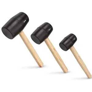 American style 3pcs rubber mallet hammer 8oz 16oz 32oz with wood handle Polished and painted without odor