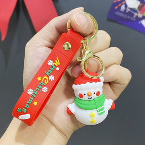 Phim Hoạt Hình <span class=keywords><strong>PVC</strong></span> Santa 3D Cây Giáng Sinh Và Người Tuyết Keychain Xmas Món Quà Mặt Dây Chuyền Chủ Chìa Khóa - Product Image 4