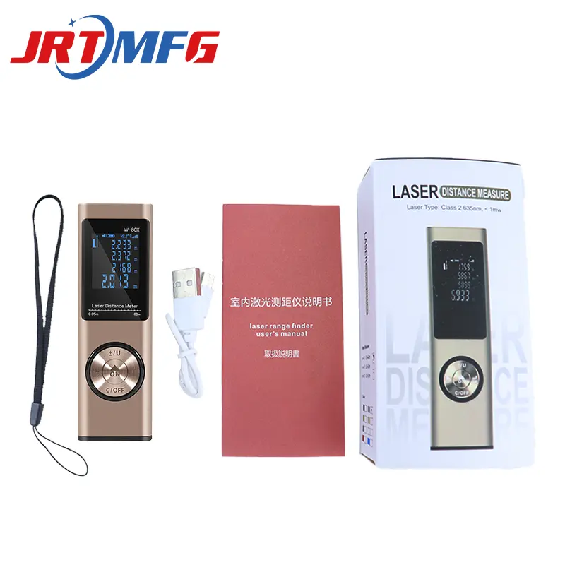 Silver USB Indoor 40m Rechargeable Laser Distance Meter Measurement Laser Rangefinder For Smart Home