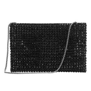 Luxury Designer Crystal Rhinestone Handbag Evening Party Shiny Banquet Clutch