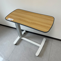 Table de repas pour patients d'hôpital avec plateau en bois rétractable et amovible, solution de mobilier