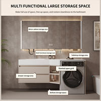 Meuble-lavabo combiné pour salle de bain et buanderie, en aluminium massif alvéolé, sur mesure et peu encombrant, idéal pour appartements
