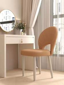 High End Luxury Internet Celebrity Nordic Luxury Curved Chair Modern Minimalist Home Makeup Nail Art <b>Backrest</b> Shell Chair - Product Image 5