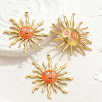 Dije de Sol de Acero Inoxidable, Dijes de Sol Creativos para la Fabricación de Joyería DIY