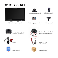 Nouveauté Système de surveillance de véhicule DVR pour camion avec écran tactile à cinq canaux BSD ADAS DMS Cam 10,1 pouces écran IPS