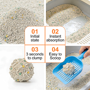 Arena para Gatos BNEJIE Premium de Bentonita de Sodio, Sin Polvo, Aglomeración Rápida, Control de Olores, Altamente Absorbente, Sin Rastro, Esférica, para Café - Product Image 2