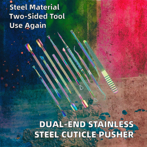 Stainless Steel Reusable Dual-Ended Manicure <b>Nail</b> Pusher & Cuticle Remover - Product Image 2