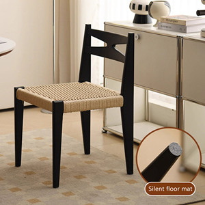 Chaises de salle à manger en rotin tissé en bois massif de haute qualité, design moderne, vente directe d'usine pour l'ameublement de la maison - Product Image 6