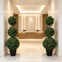 Pohon Bola Topiary Buatan Bornbridge dari Plastik, Mirip Pohon Asli, untuk Dalam/Luar Ruangan (2 Buah)
