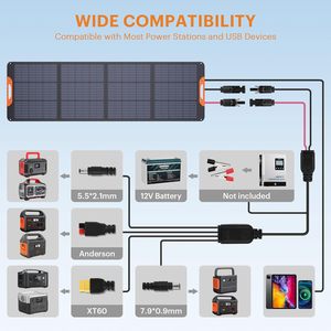 Panel Solar Portátil Plegable de 200W y 8.4KG para Estaciones de Energía EF/Jackery/<span class=keywords><strong>Bluetti</strong></span>/Anker, 23% de Alta Eficiencia, para Camping y Autocaravanas - Product Image 4