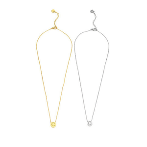 Collar de Acero Inoxidable con Colgante de Letra C, Chapado en Oro, Unisex, Joyería Clásica con Dije - Product Image 1