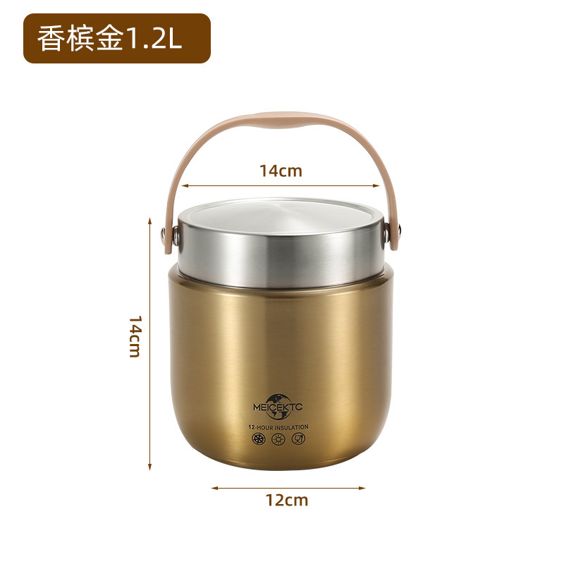 SUS304 sous vide - champagne or (bouchon argenté 1,2L)