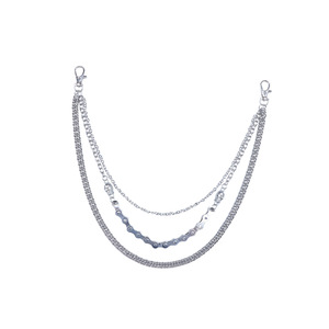 Chaîne de pantalon en métal multi-couches avec pendentif tête de mort en acier inoxydable, style punk, accessoire streetwear hip-hop pour hommes et femmes - Product Image 5