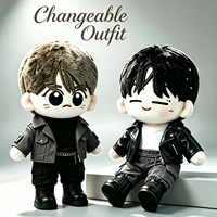 Poupées en peluche Kpop personnalisées sur mesure, corps nu avec broderie personnalisée, vêtements interchangeables, taille ajustable